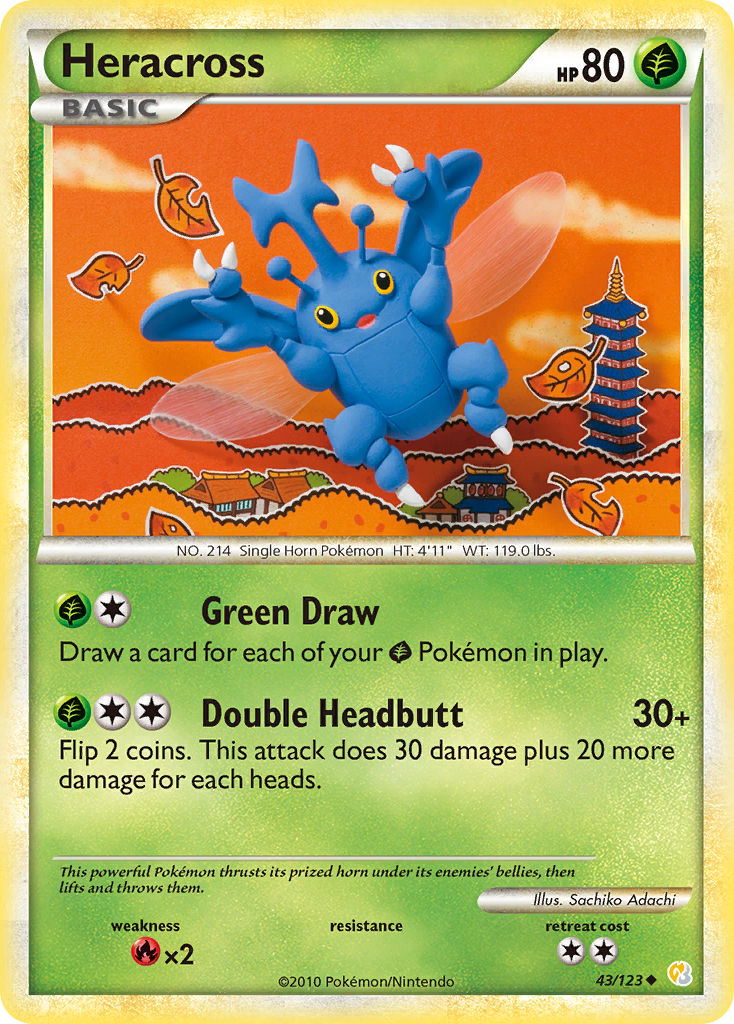 Heracross (43/123) [HeartGold & SoulSilver: Base Set] | Good Games North