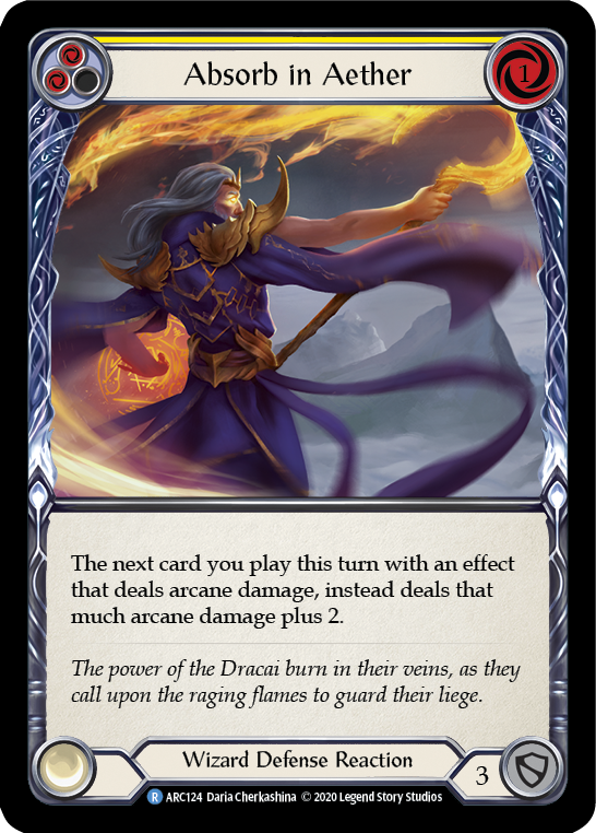 Absorb in Aether (Yellow) [U-ARC124] Unlimited Rainbow Foil | Good Games North