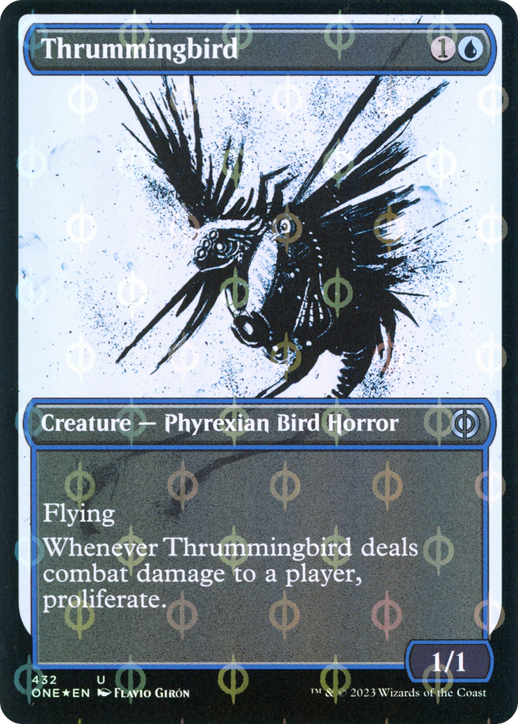 Thrummingbird (Showcase Ichor Step-and-Compleat Foil) [Phyrexia: All Will Be One] | Good Games North