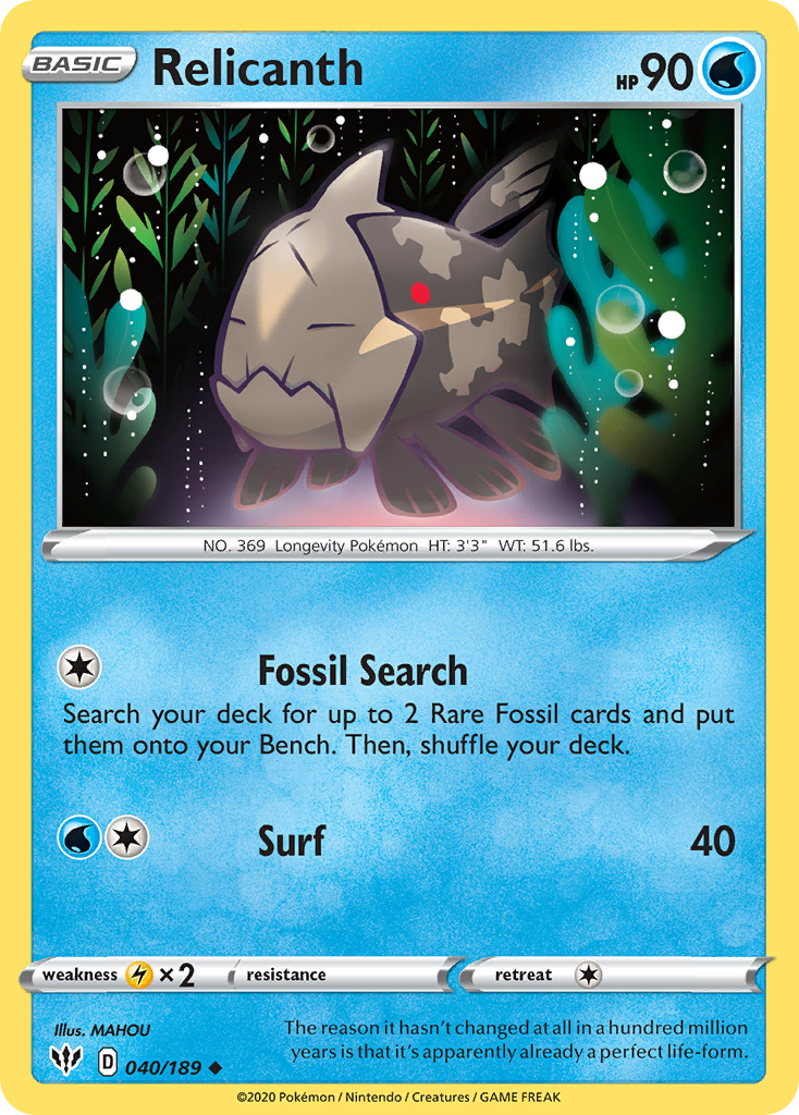 Relicanth (040/189) [Sword & Shield: Darkness Ablaze] | Good Games North