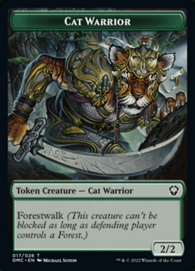 Saproling // Cat Warrior Double-sided Token [Dominaria United Tokens] | Good Games North