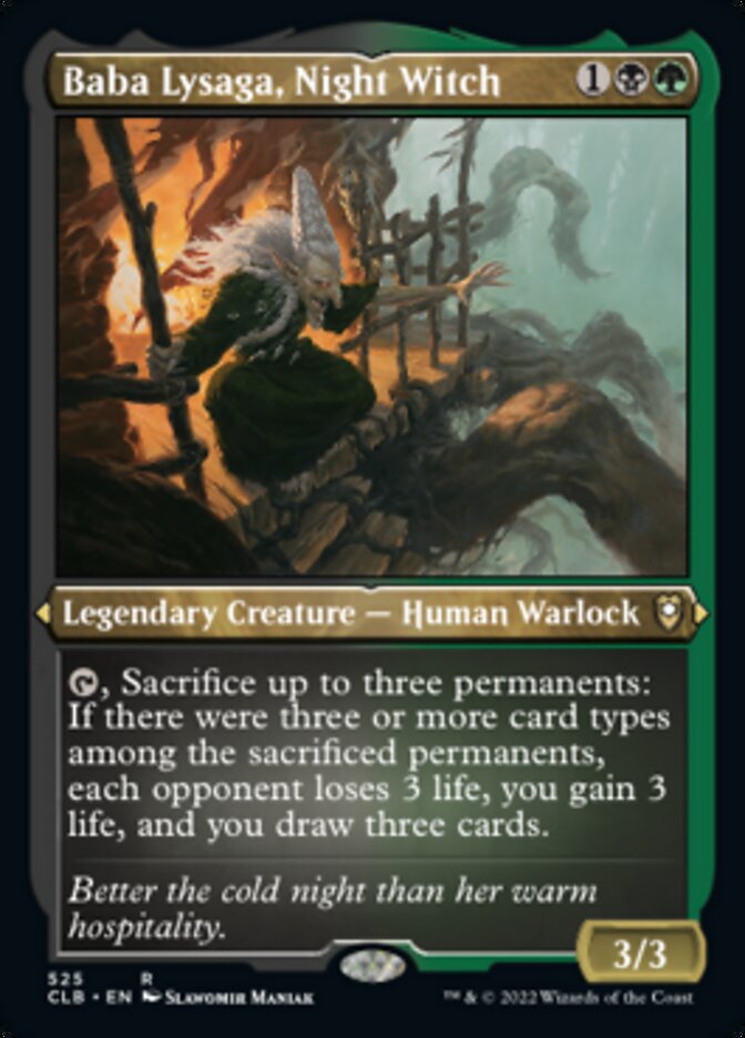 Baba Lysaga, Night Witch (Foil Etched) [Commander Legends: Battle for Baldur's Gate] | Good Games North