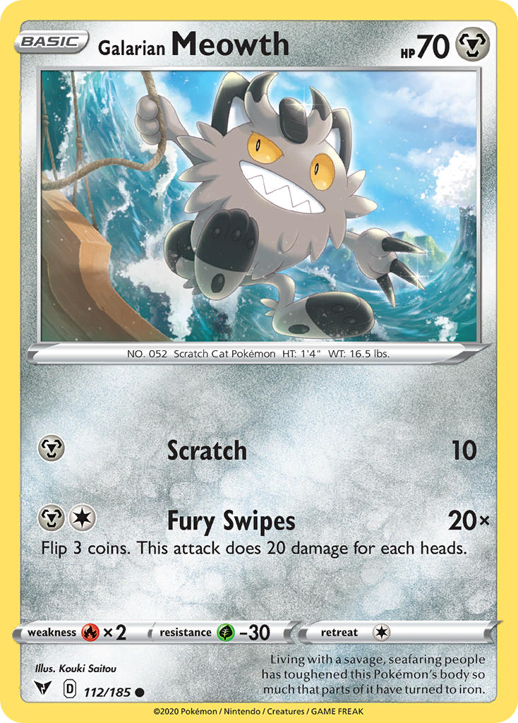 Galarian Meowth (112/185) [Sword & Shield: Vivid Voltage] | Good Games North