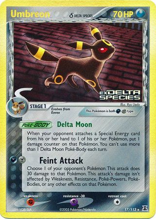 Umbreon (17/113) (Delta Species) (Stamped) [EX: Delta Species] | Good Games North