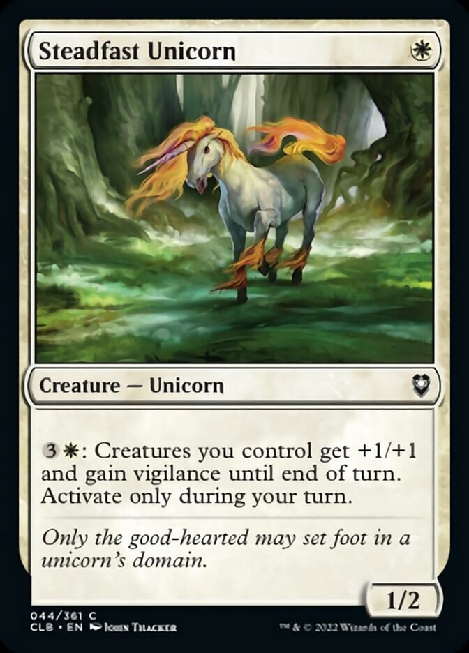 Steadfast Unicorn [Commander Legends: Battle for Baldur's Gate] | Good Games North