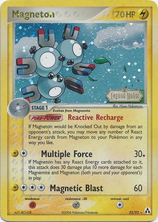 Magneton (22/92) (Stamped) [EX: Legend Maker] | Good Games North