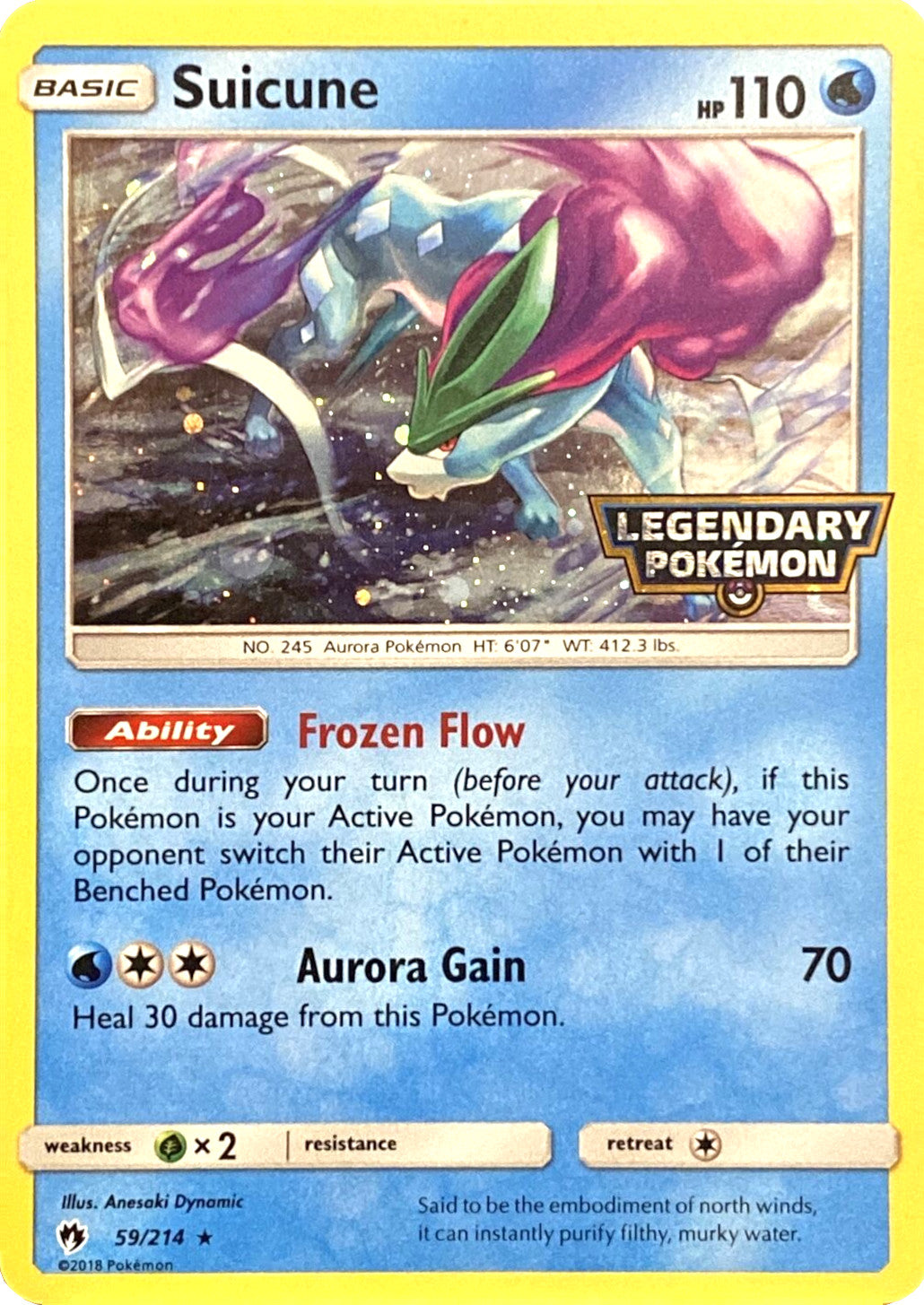 Suicune (59/214) (Legendary Pokemon Stamped) [Sun & Moon: Lost Thunder] | Good Games North
