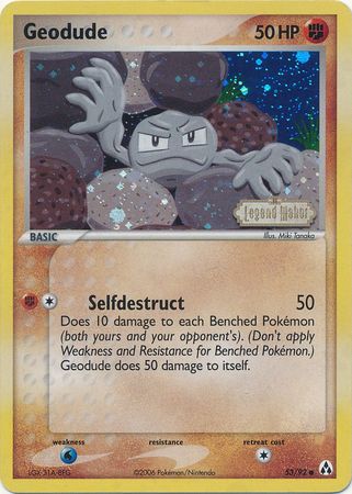 Geodude (53/92) (Stamped) [EX: Legend Maker] | Good Games North