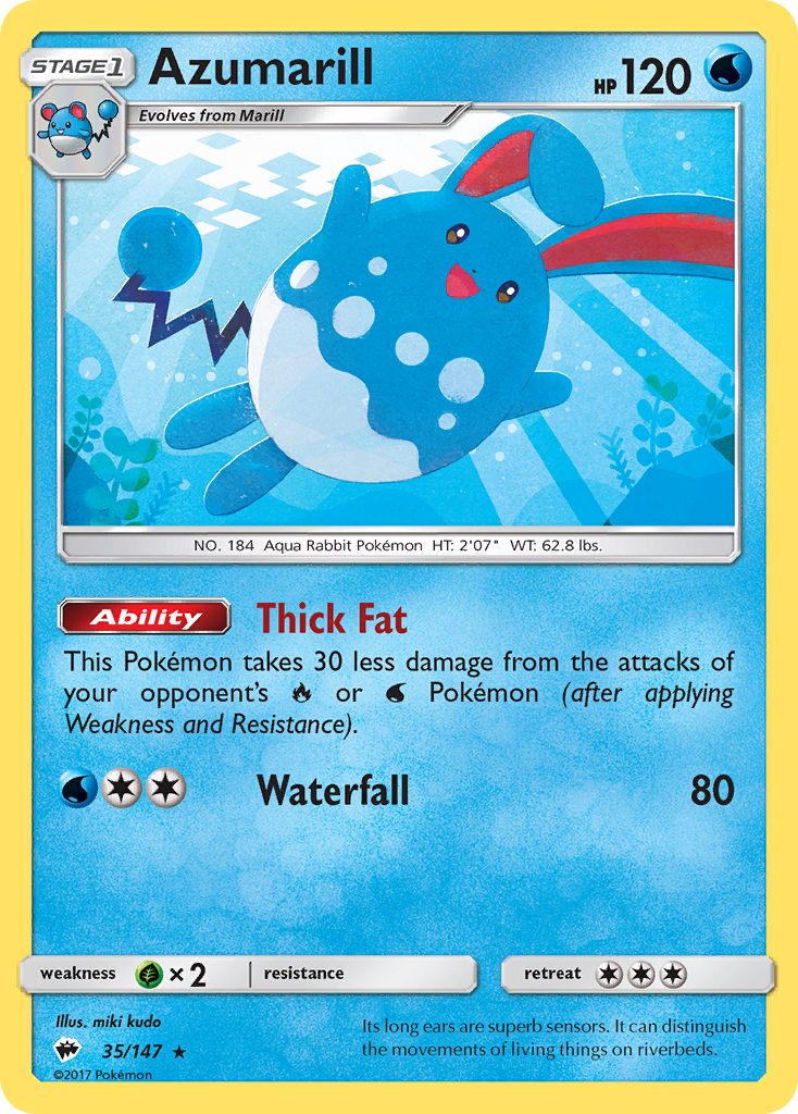 Azumarill (35/147) [Sun & Moon: Burning Shadows] | Good Games North
