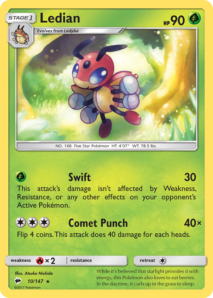 Ledian (10/147) [Sun & Moon: Burning Shadows] | Good Games North
