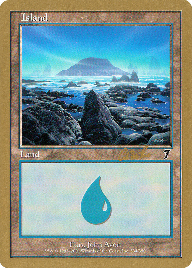 Island (cr334) (Carlos Romao) [World Championship Decks 2002] | Good Games North