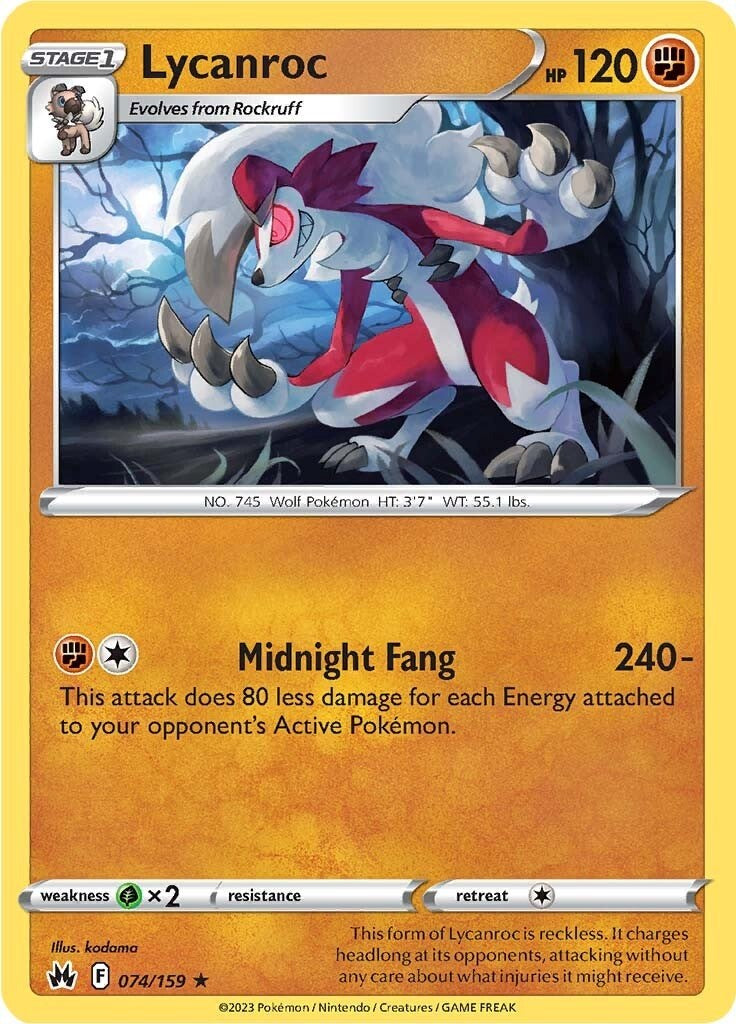 Lycanroc (074/159) [Sword & Shield: Crown Zenith] | Good Games North