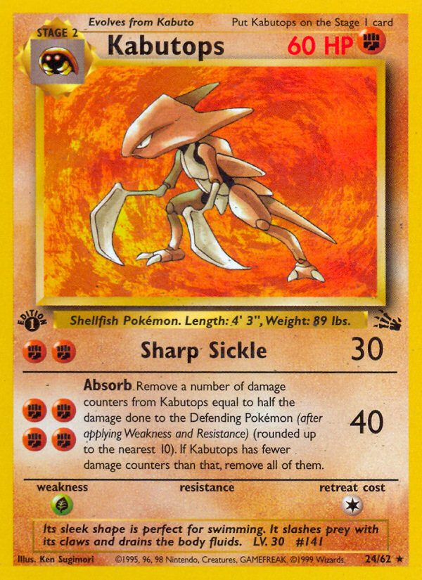 Kabutops (24/62) [Fossil 1st Edition] | Good Games North