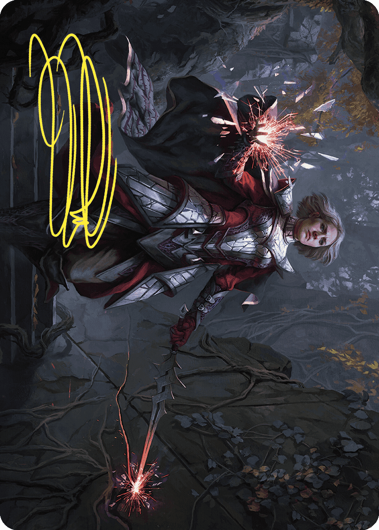 Rowan, Scion of War Art Card (31/81) (Gold-Stamped Signature) [Wilds of Eldraine Art Series] | Good Games North