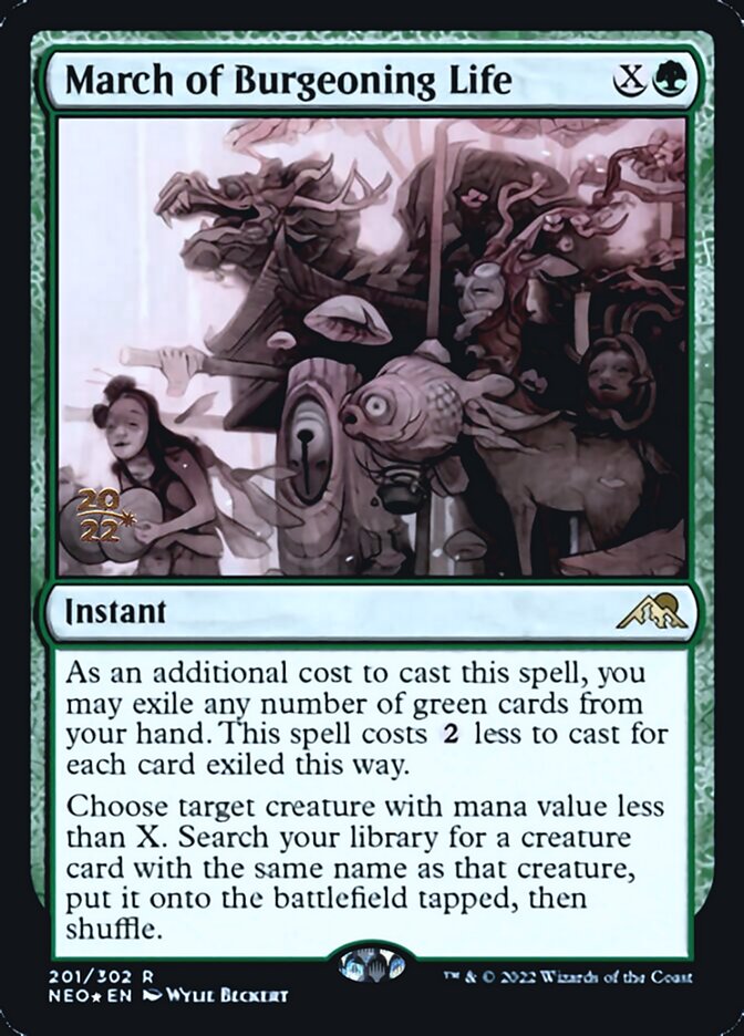 March of Burgeoning Life [Kamigawa: Neon Dynasty Prerelease Promos] | Good Games North
