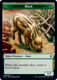 Boar // Food (15) Double-sided Token [Throne of Eldraine Tokens] | Good Games North