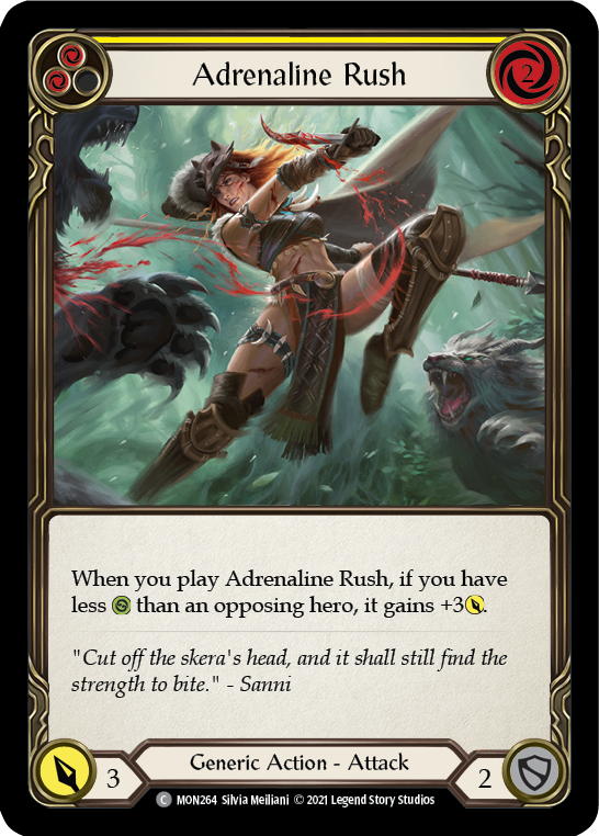 Adrenaline Rush (Yellow) [MON264-RF] 1st Edition Rainbow Foil | Good Games North