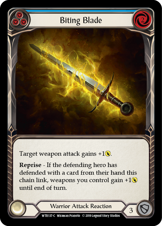 Biting Blade (Blue) [WTR137-C] Alpha Print Rainbow Foil | Good Games North