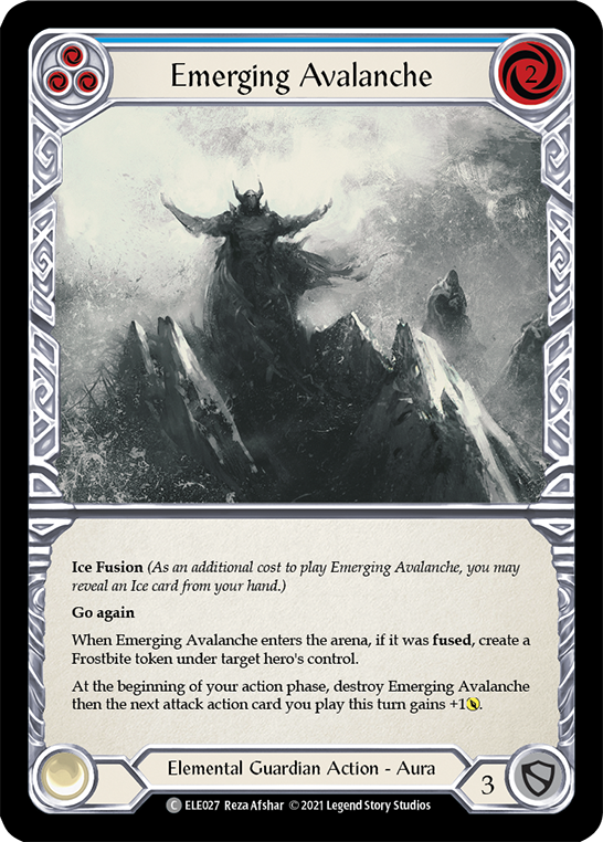 Emerging Avalanche (Blue) [ELE027] (Tales of Aria)  1st Edition Rainbow Foil | Good Games North