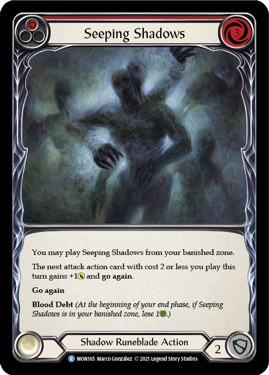 Seeping Shadows (Red) [MON165] 1st Edition Normal | Good Games North