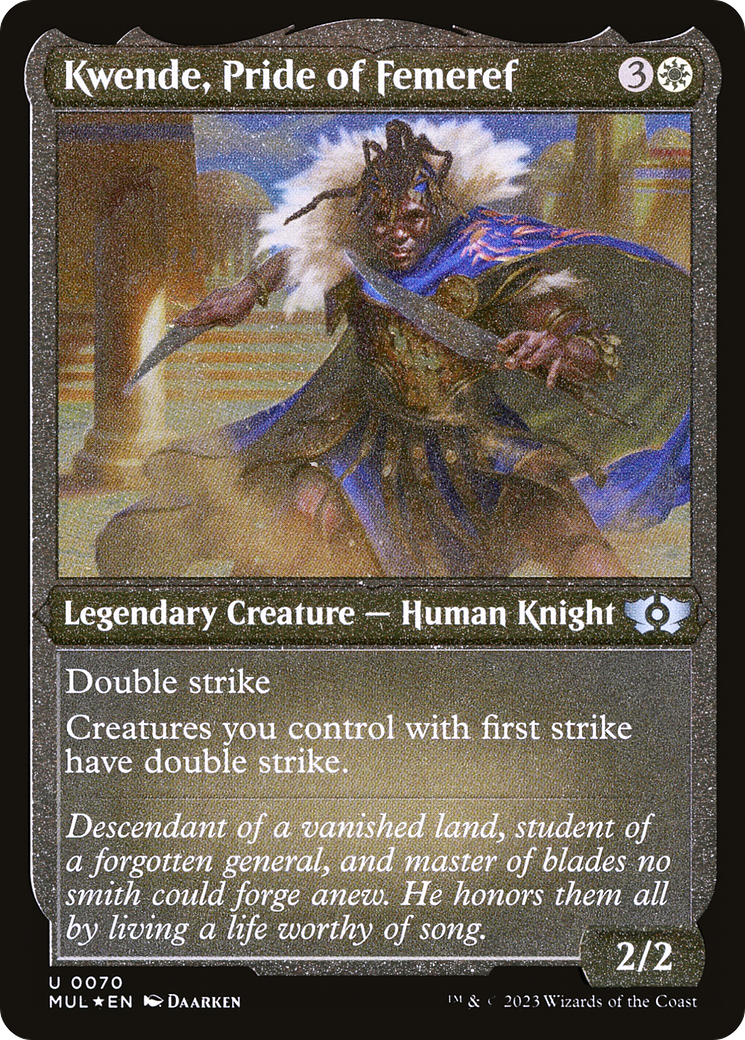 Kwende, Pride of Femeref (Foil Etched) [Multiverse Legends] | Good Games North