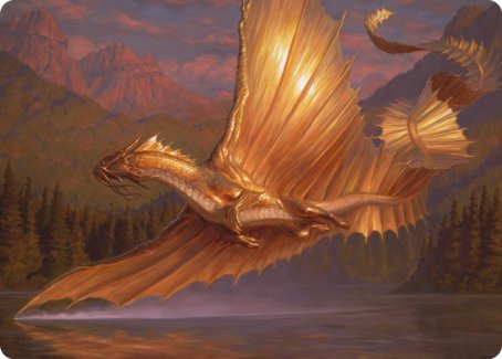 Adult Gold Dragon Art Card [Dungeons & Dragons: Adventures in the Forgotten Realms Art Series] | Good Games North