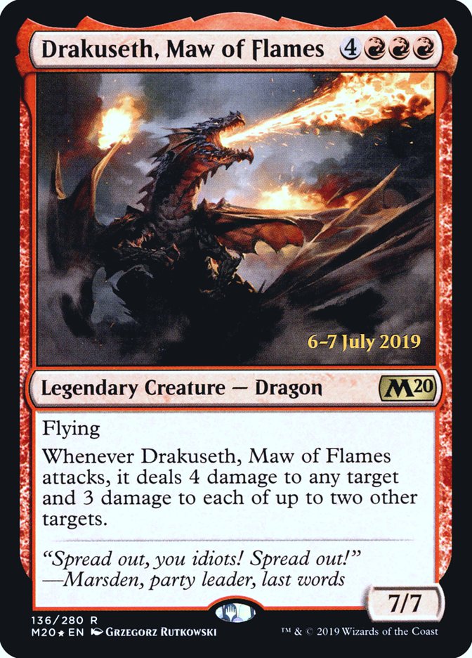 Drakuseth, Maw of Flames  [Core Set 2020 Prerelease Promos] | Good Games North