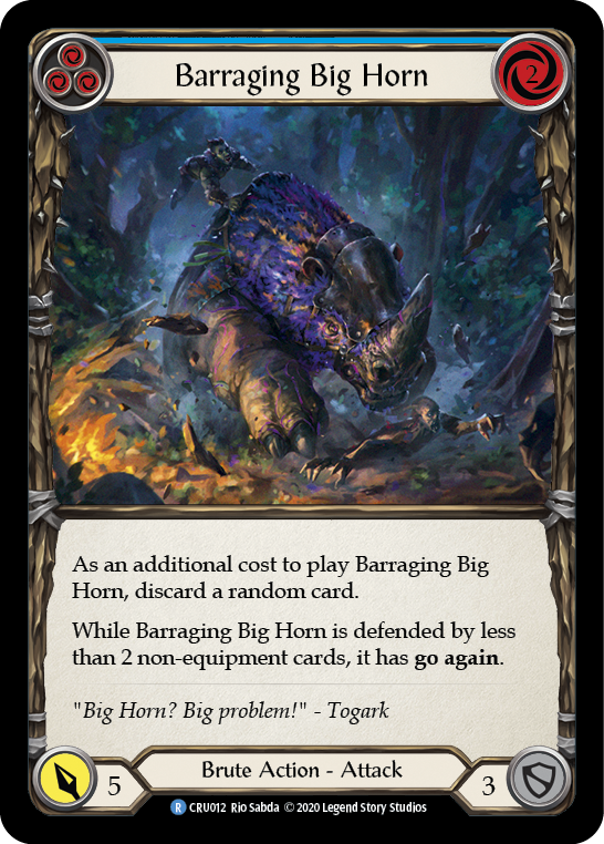 Barraging Big Horn (Blue) [CRU012] 1st Edition Normal | Good Games North
