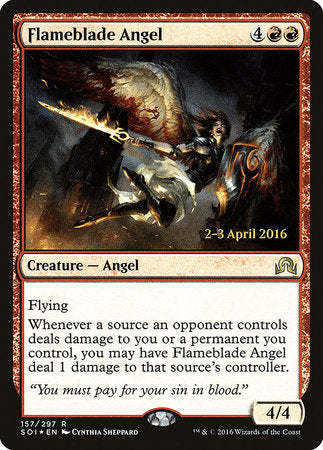 Flameblade Angel [Shadows over Innistrad Promos] | Good Games North