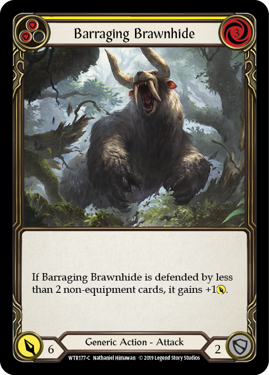 Barraging Brawnhide (Yellow) [WTR177-C] Alpha Print Normal | Good Games North