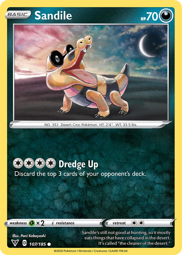 Sandile (107/185) [Sword & Shield: Vivid Voltage] | Good Games North