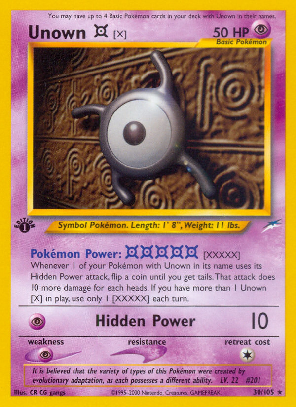 Unown [X] (30/105) [Neo Destiny 1st Edition] | Good Games North