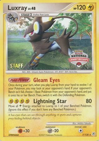 Luxray (7/130) (National Championships) (Staff) [Diamond & Pearl: Base Set] | Good Games North