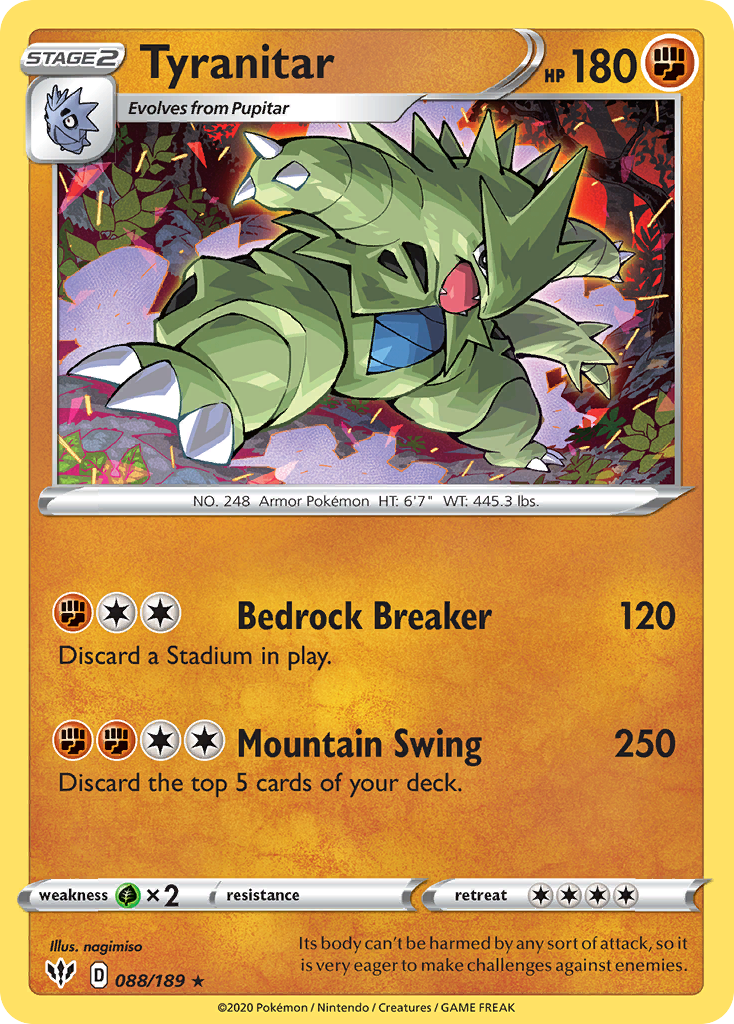 Tyranitar (088/189) [Sword & Shield: Darkness Ablaze] | Good Games North