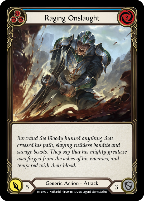 Raging Onslaught (Blue) [WTR190-C] Alpha Print Rainbow Foil | Good Games North