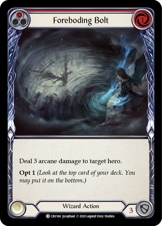 Foreboding Bolt (Red) [CRU168] 1st Edition Rainbow Foil | Good Games North
