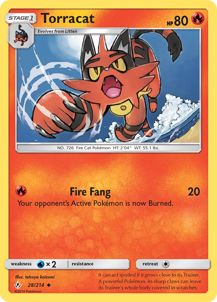 Torracat (28/214) [Sun & Moon: Unbroken Bonds] | Good Games North