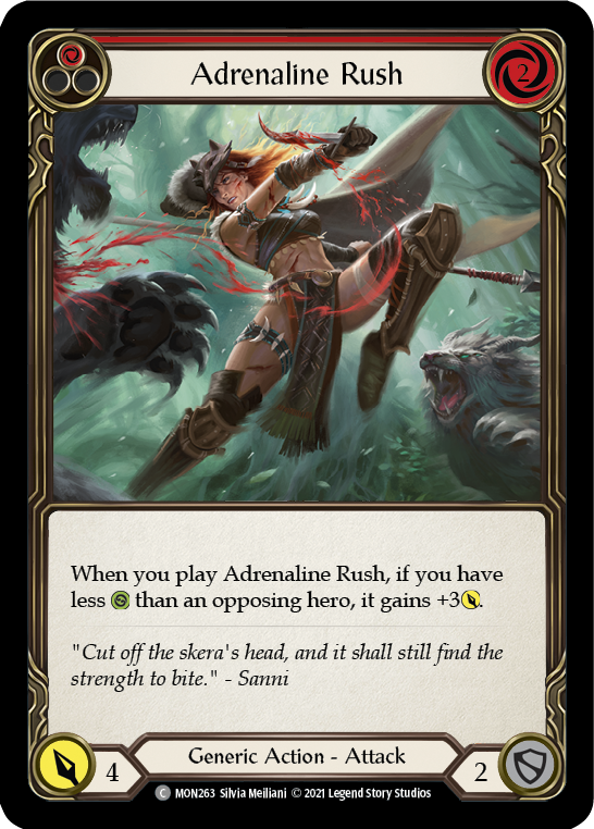 Adrenaline Rush (Red) [MON263-RF] 1st Edition Rainbow Foil | Good Games North