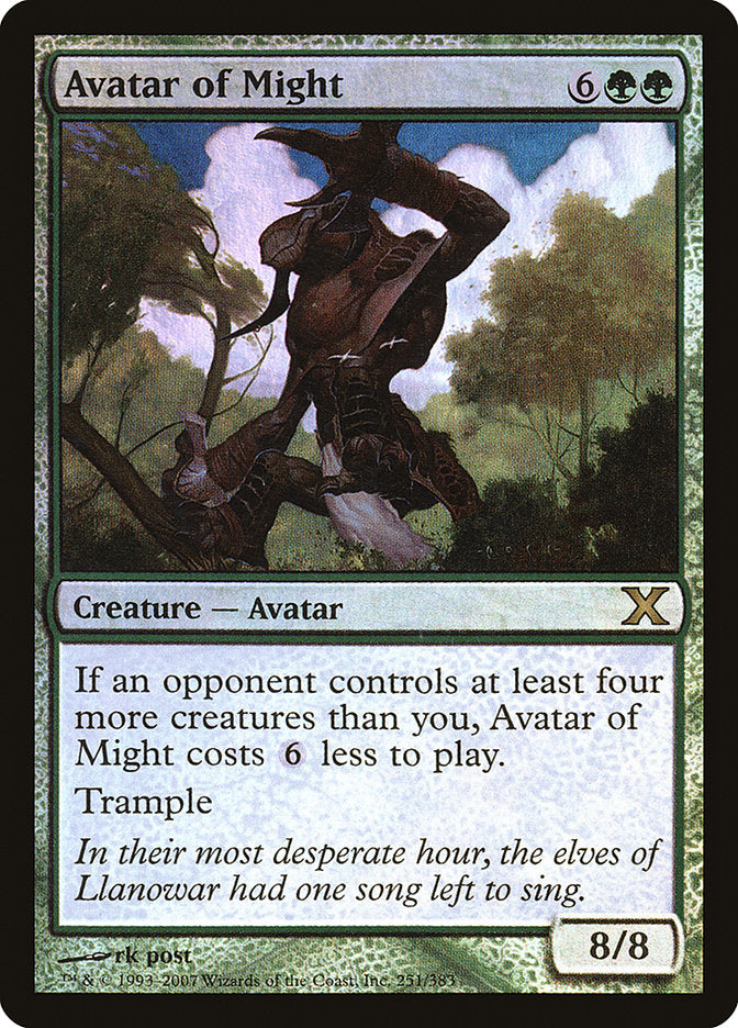 Avatar of Might (Premium Foil) [Tenth Edition] | Good Games North