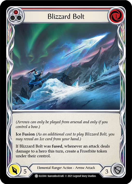 Blizzard Bolt (Red) [ELE044] (Tales of Aria)  1st Edition Rainbow Foil | Good Games North