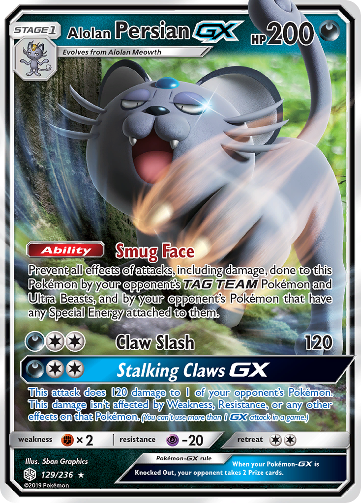Alolan Persian GX (129/236) [Sun & Moon: Cosmic Eclipse] | Good Games North