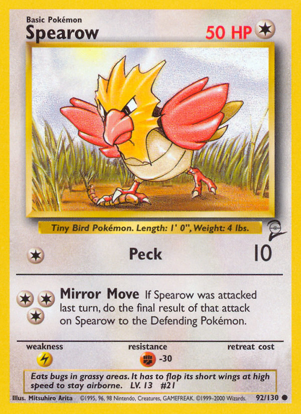 Spearow (92/130) [Base Set 2] | Good Games North