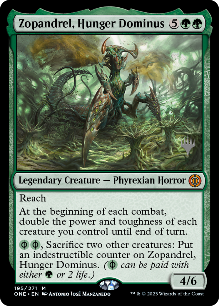 Zopandrel, Hunger Dominus (Promo Pack) [Phyrexia: All Will Be One Promos] | Good Games North