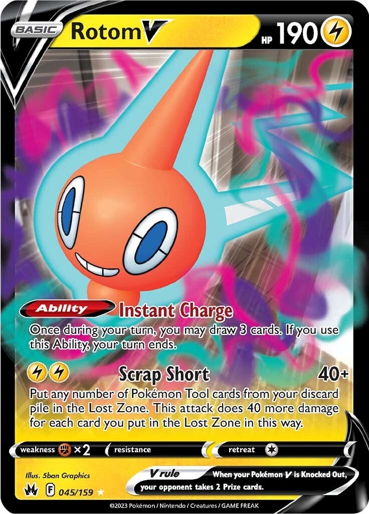 Rotom V (045/159) [Sword & Shield: Crown Zenith] | Good Games North