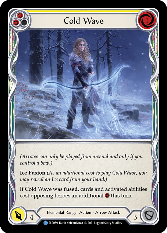 Cold Wave (Yellow) [ELE039] (Tales of Aria)  1st Edition Rainbow Foil | Good Games North