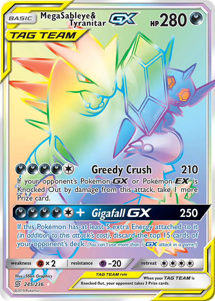 Mega Sableye & Tyranitar GX (245/236) [Sun & Moon: Unified Minds] | Good Games North
