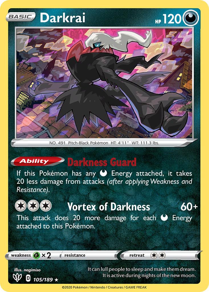 Darkrai (105/189) (Theme Deck Exclusive) [Sword & Shield: Darkness Ablaze] | Good Games North