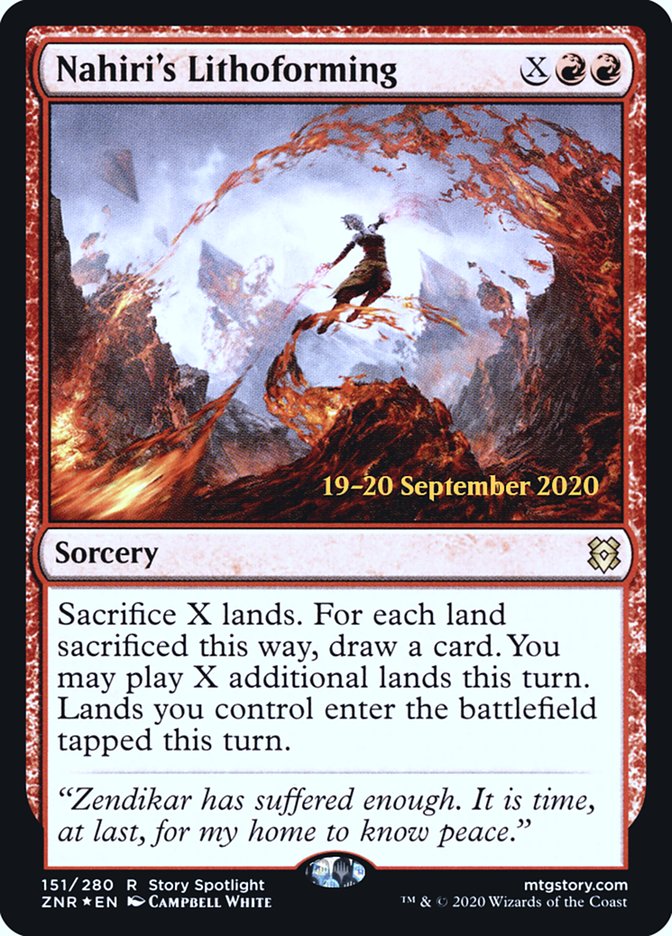 Nahiri's Lithoforming  [Zendikar Rising Prerelease Promos] | Good Games North