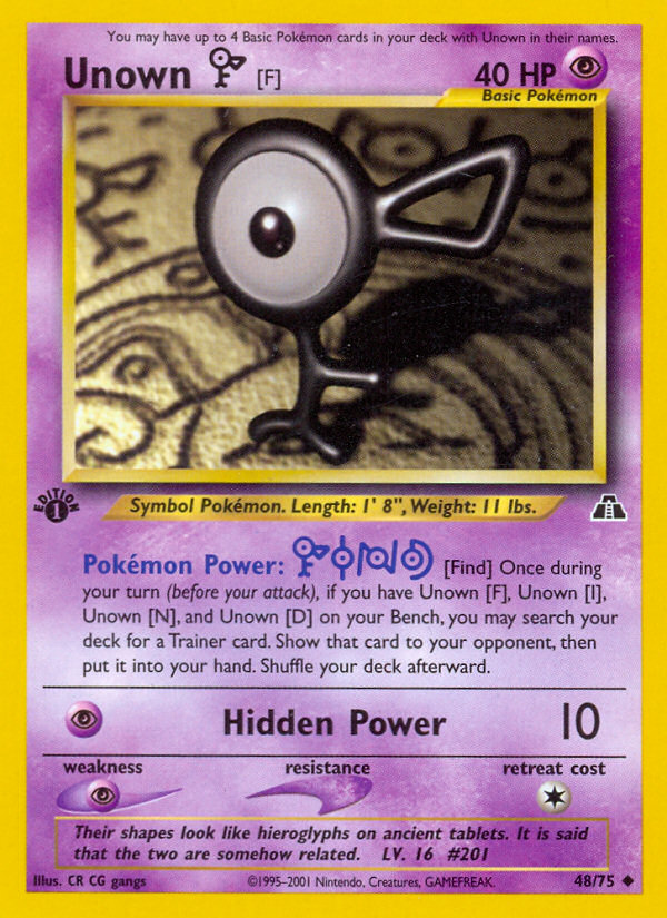 Unown [F] (48/75) [Neo Discovery 1st Edition] | Good Games North