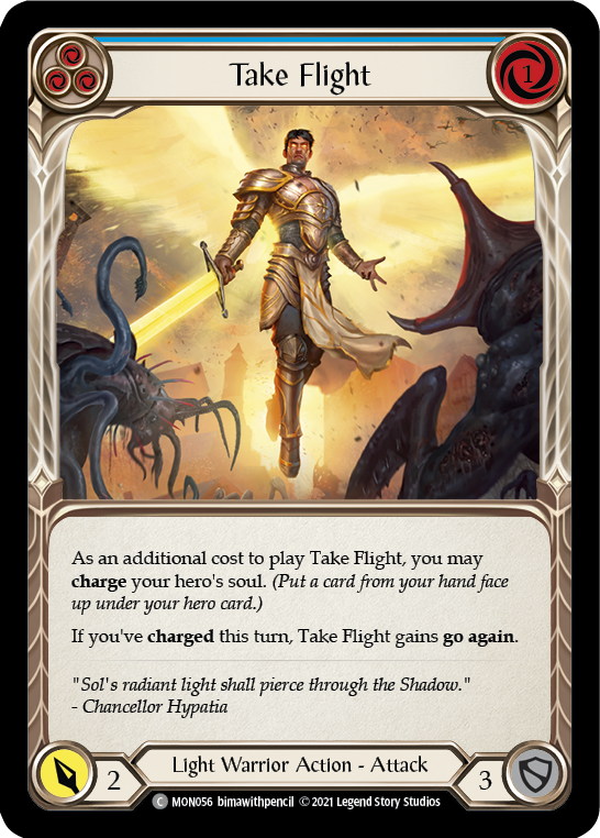 Take Flight (Blue) [MON056-RF] 1st Edition Rainbow Foil | Good Games North